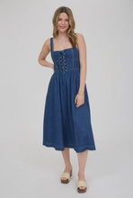 Load image into Gallery viewer, The Lace Up Denim Dress
